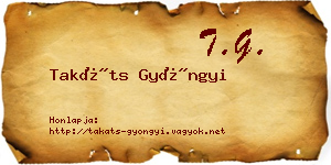Takáts Gyöngyi névjegykártya